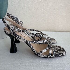 Antonio Melani Nicolyn Snake Print Leather StrapHeeled Sandals Women’s 7.5M